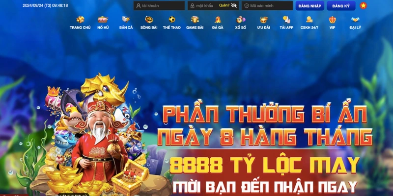 Vào trang chủ của cổng game cá cược trực tuyến